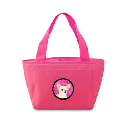 CAROLINES TREASURES Carolines Treasures SS4748-PK-8808 Pink Chihuahua Zippered Insulated School Washable And Stylish Lunch Bag Cooler SS4748-PK-8808